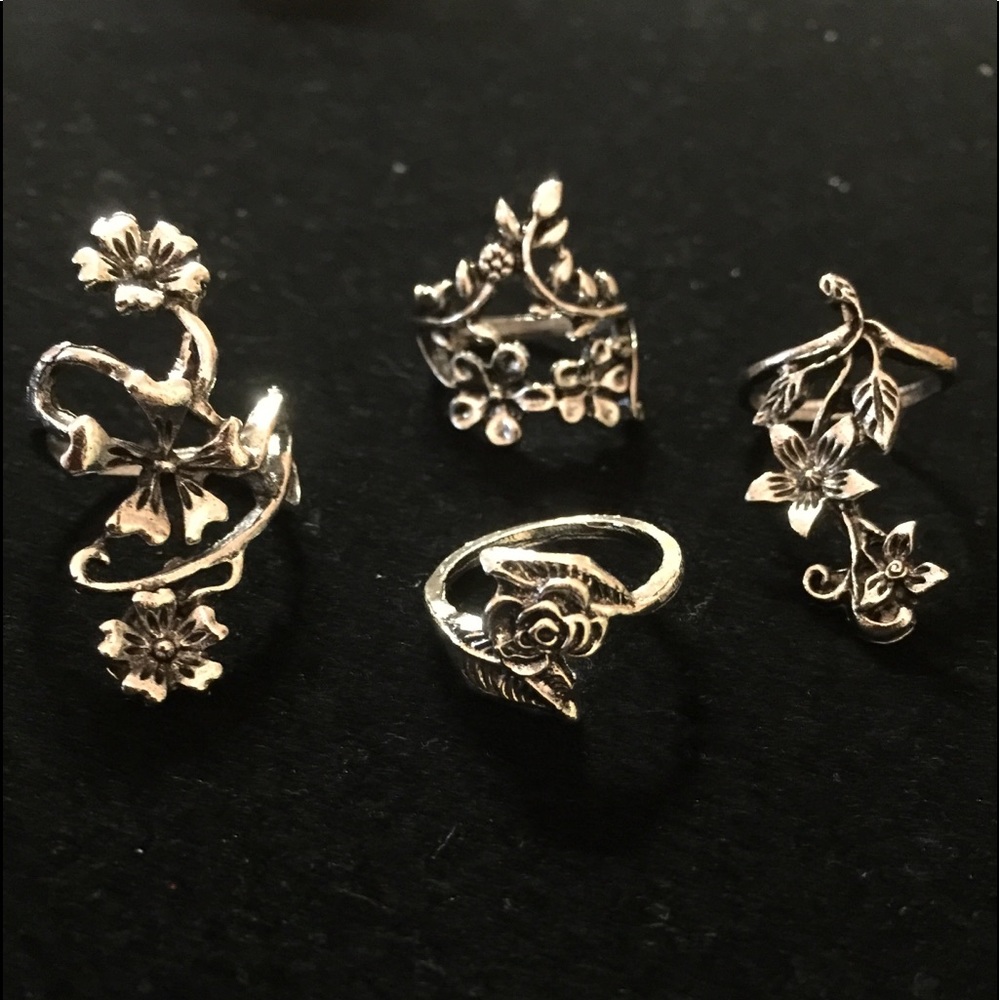 Midi 4 Piece Ring Set, New! - Picture 2 of 5